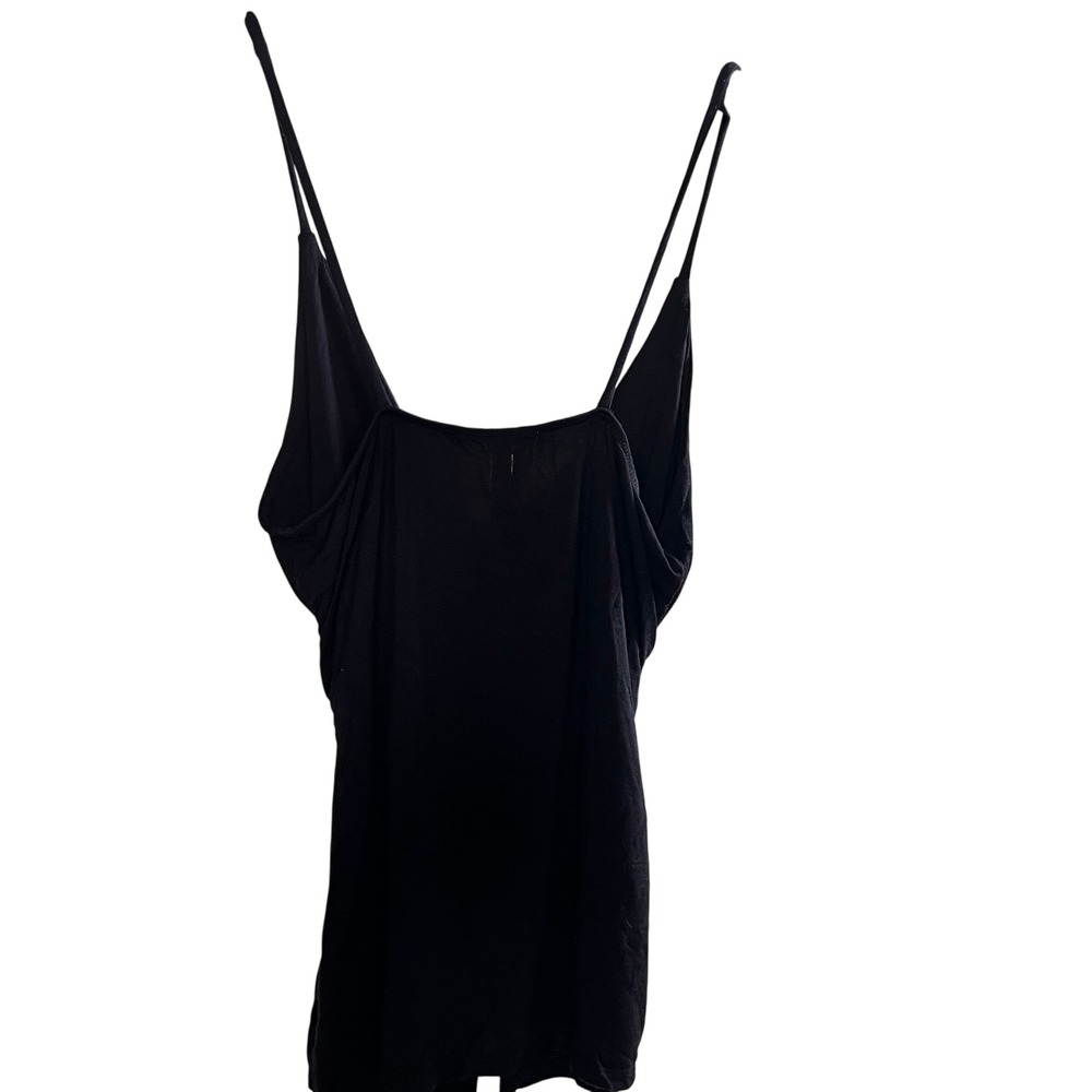 Mikey & Joey Strappy Lattice Front Tank Top Womens Large Black Camisole Layering - Picture 3 of 7
